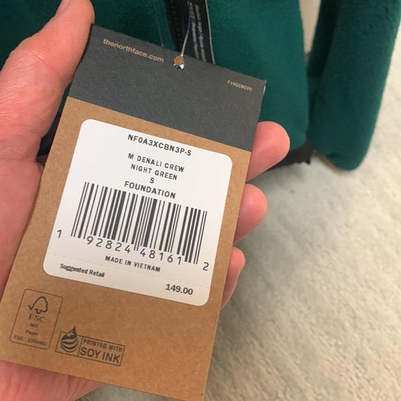 🤘 New with Tags Mens Northface Denali Crew - Picture 2 of 16